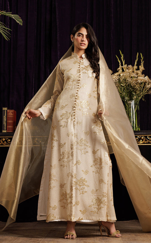 Threads and Motifs | Formal Dresses 25 | Chiffon Embroidered Jacket with Embroidered Trouser - Ladies Clothes - Maria Faisal