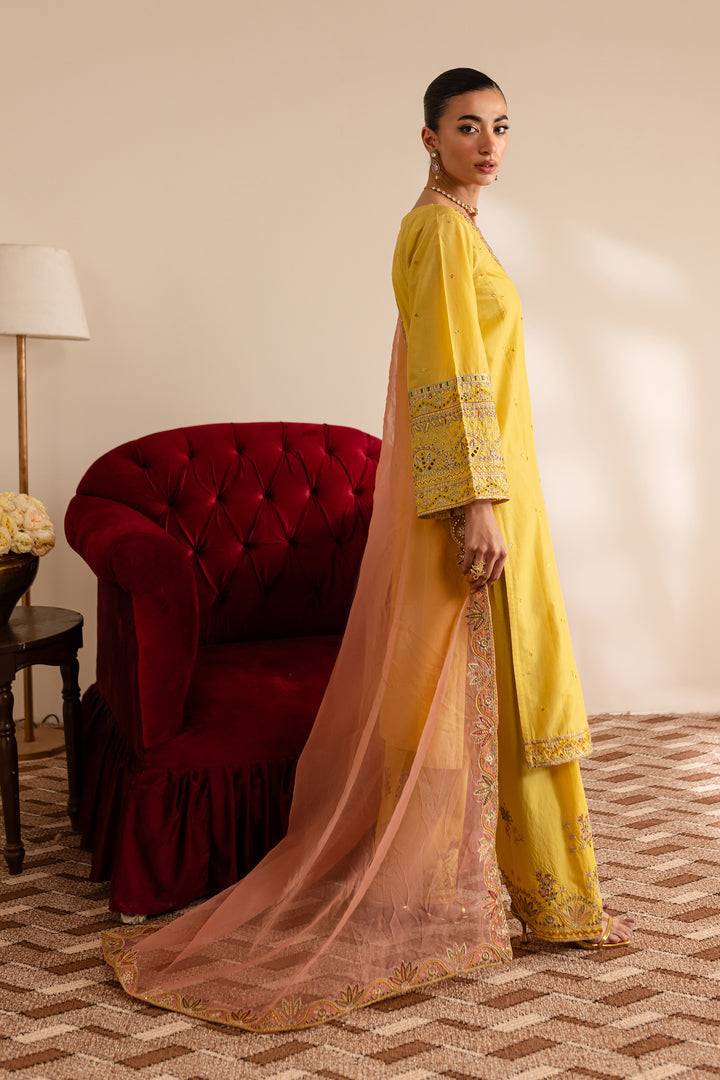 Batik | Reception Luxe Edit | Crayola Yellow by Maria Faisal - Registered Vendor of : Batik - type : Ladies Clothes - 100% original wedding dresses