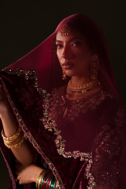Iznik | Velvet 25 | IV-71 Embroidered Velvet - Formal Dress - available at Maria Faisal in UK and USA.