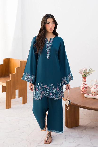 Azure | Chic Essentials | Aquamarine - Casual Dress - available at Maria Faisal in UK and USA.