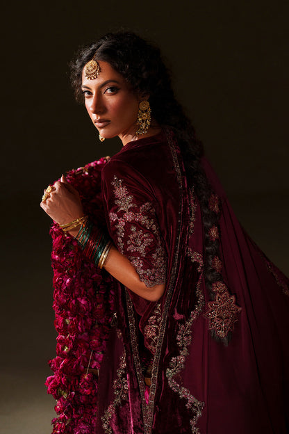 Iznik | Velvet 25 | IV-71 Embroidered Velvet - Formal Dress - available at Maria Faisal in UK and USA.