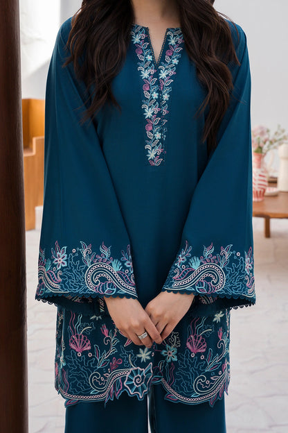 Azure | Chic Essentials | Aquamarine - Casual Dress - available at Maria Faisal in UK and USA.