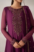 Iznik I Festive Formal I UE-480 Embroidered Chiffon - Ladies Clothes - Maria Faisal