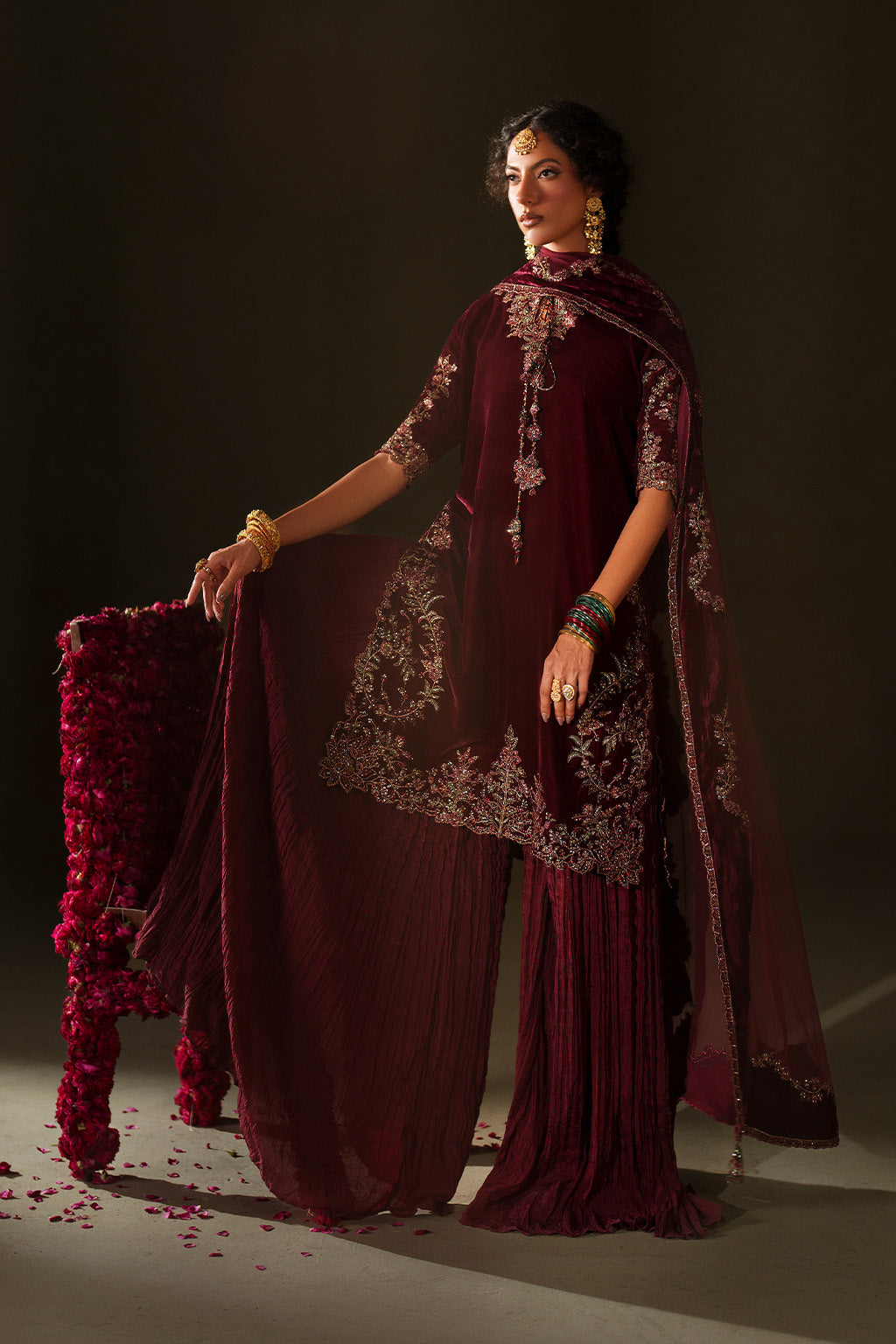 Iznik | Velvet 25 | IV-71 Embroidered Velvet - Formal Dress - available at Maria Faisal in UK and USA.