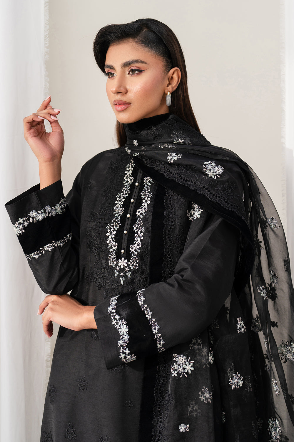 Baroque | Formals Collection | EMBROIDERED RAW SILK UF-4137 - Formal Dress - available at Maria Faisal in UK and USA.