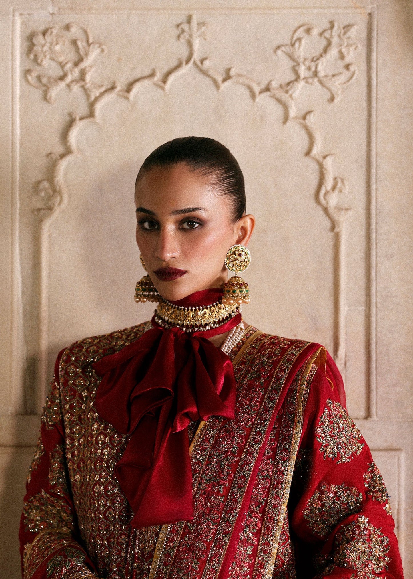 Hussain Rehar | Luxury Pret AW 25 | Crimselle - Formal Dress - available at Maria Faisal in UK and USA.