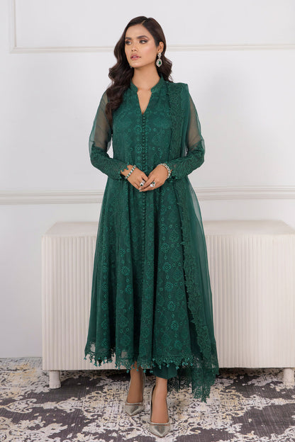Baroque | Formals Collection | EMBROIDERED SCHIFFLI CHIFFON UF-339 - Formal Dress - available at Maria Faisal in UK and USA.