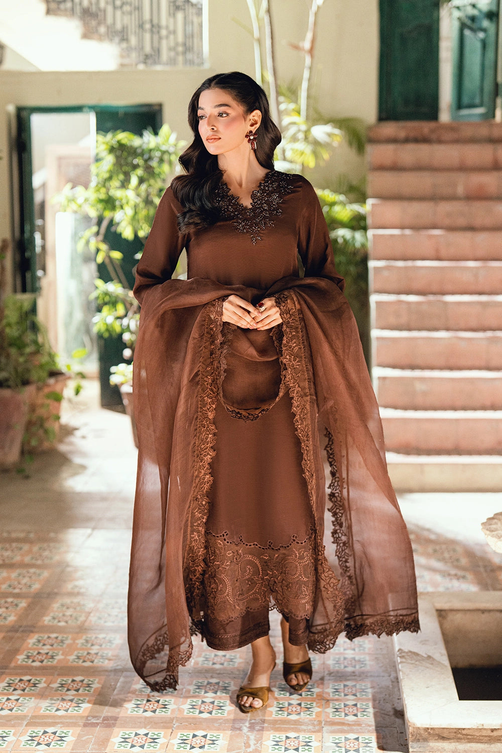 Azure | Vogue Formals | Cocoa Glaze - Formal Dress - available at Maria Faisal in UK and USA.