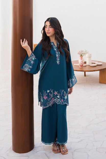 Azure | Chic Essentials | Aquamarine - Casual Dress - available at Maria Faisal in UK and USA.