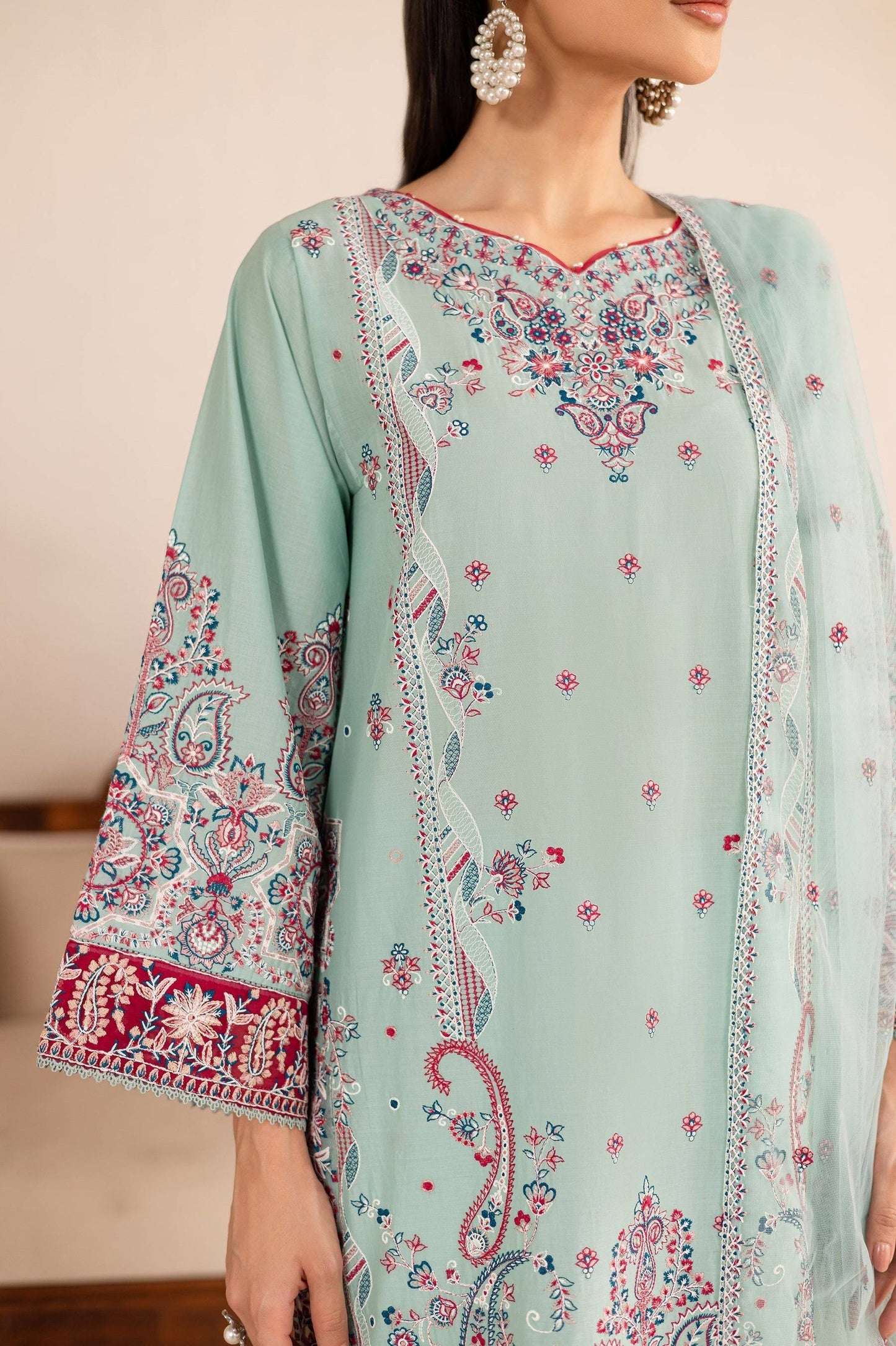 Batik | Nyra Embroidered Summer Solids | Zen by Maria Faisal - Registered Vendor of : Batik - type : Ladies Clothes - 100% original wedding dresses