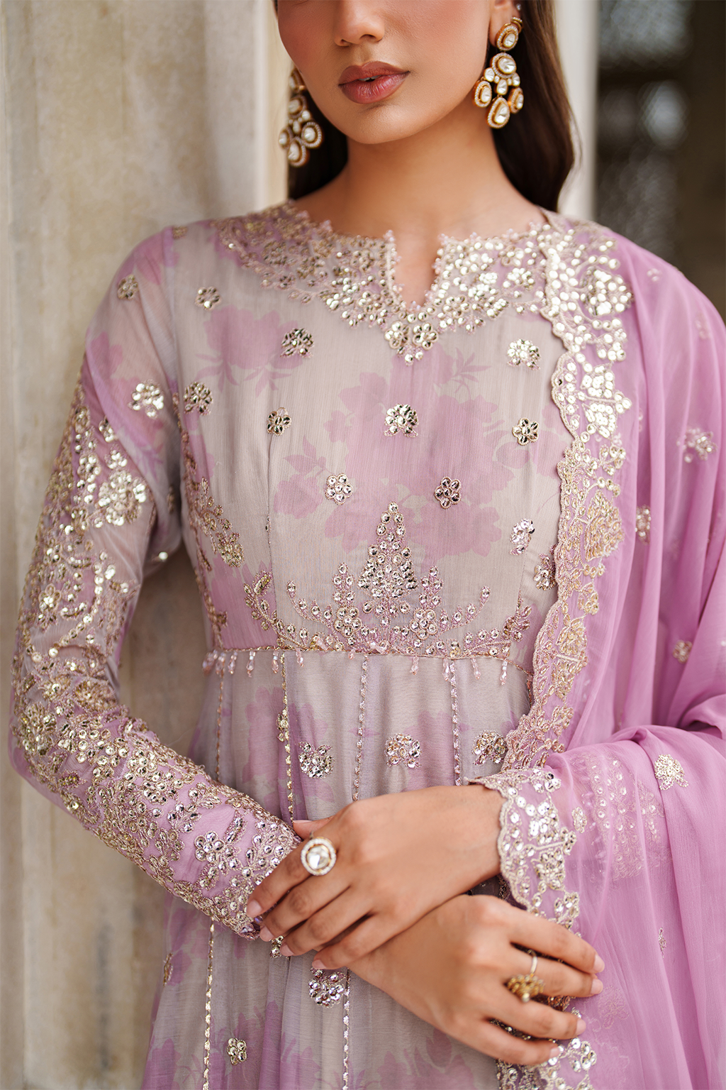 Iznik | Festive Formal | UE-555 Printed Chiffon - Ladies Clothes - Maria Faisal