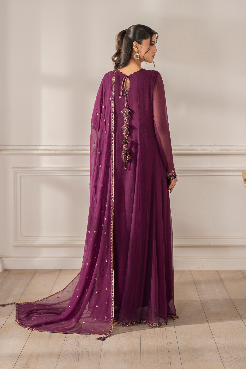 Iznik I Festive Formal I UE-480 Embroidered Chiffon - Ladies Clothes - Maria Faisal