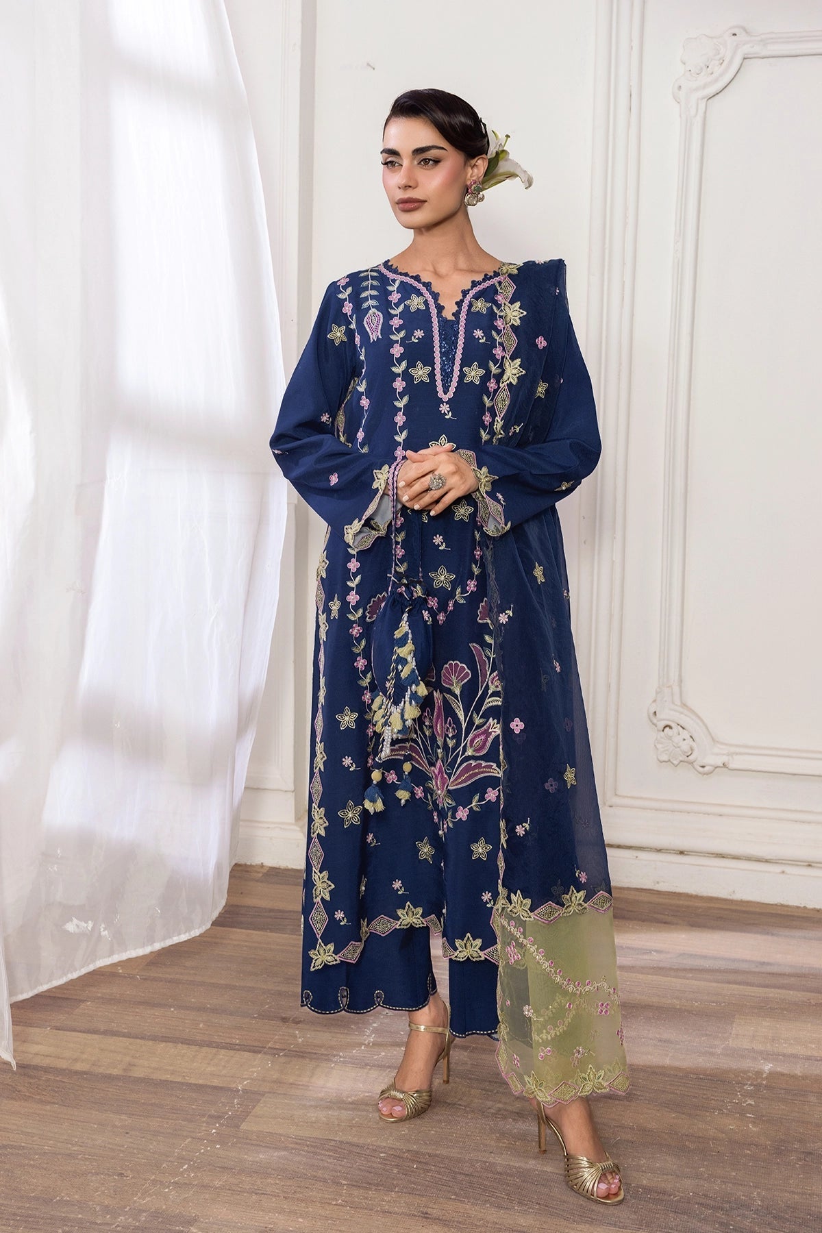 Rangrasiya | Lumeire Silk |Azul - Luxury Dress - available at Maria Faisal in UK and USA.