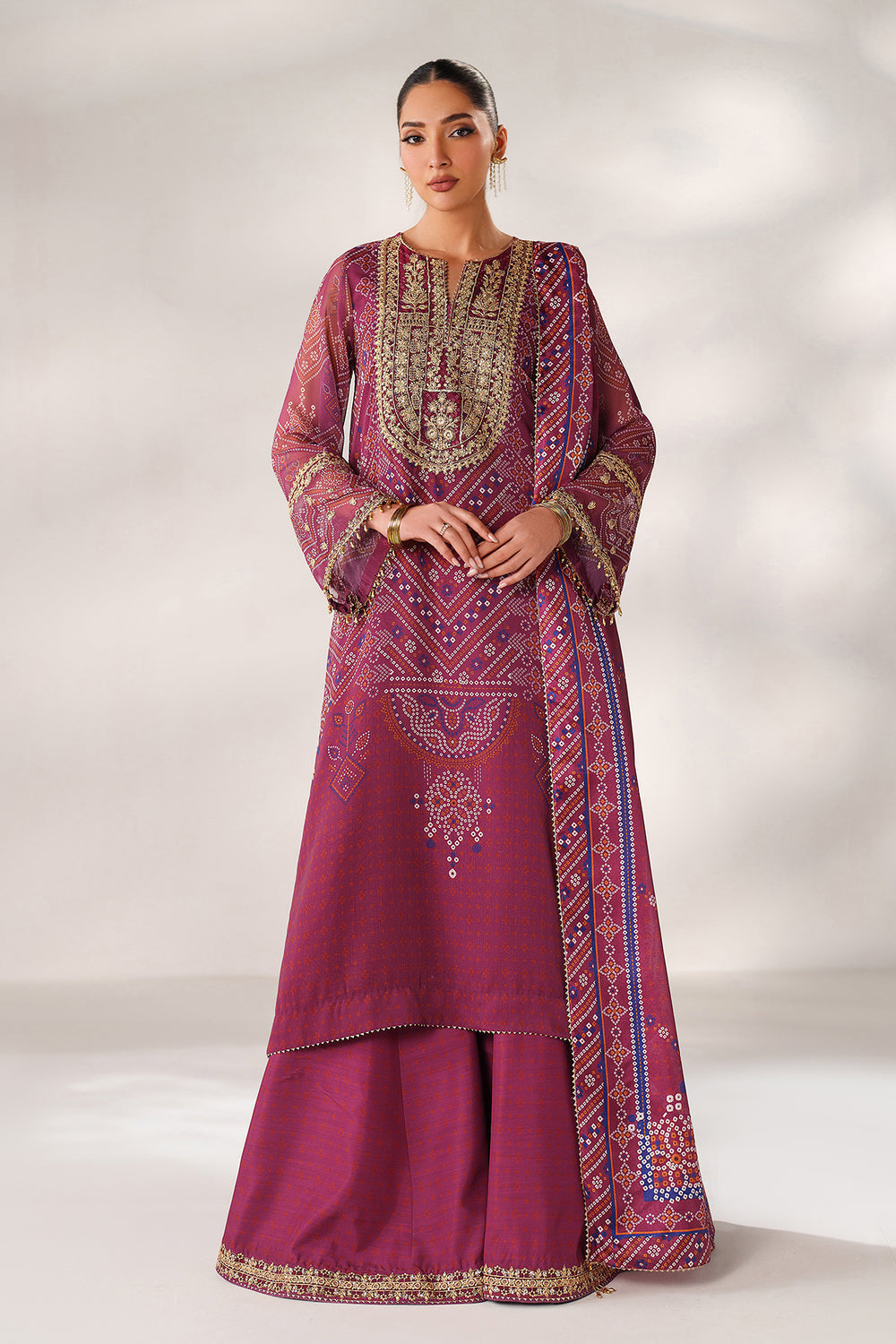 Baroque | Formals Collection | EMBROIDERED CHIFFON UF-4390 - Formal Dress - available at Maria Faisal in UK and USA.