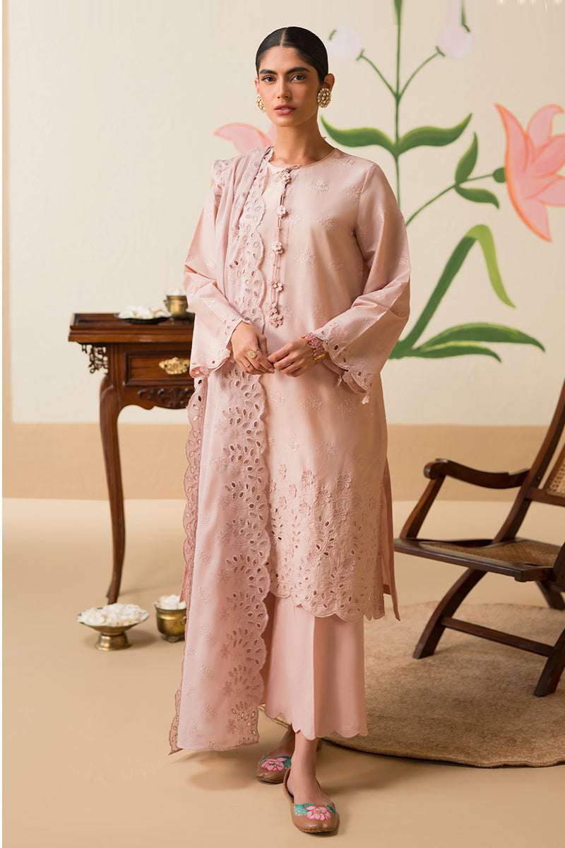 Cross Stitch | Chikankari Lawn 25 | PALE MAUVE - Ladies Clothes 