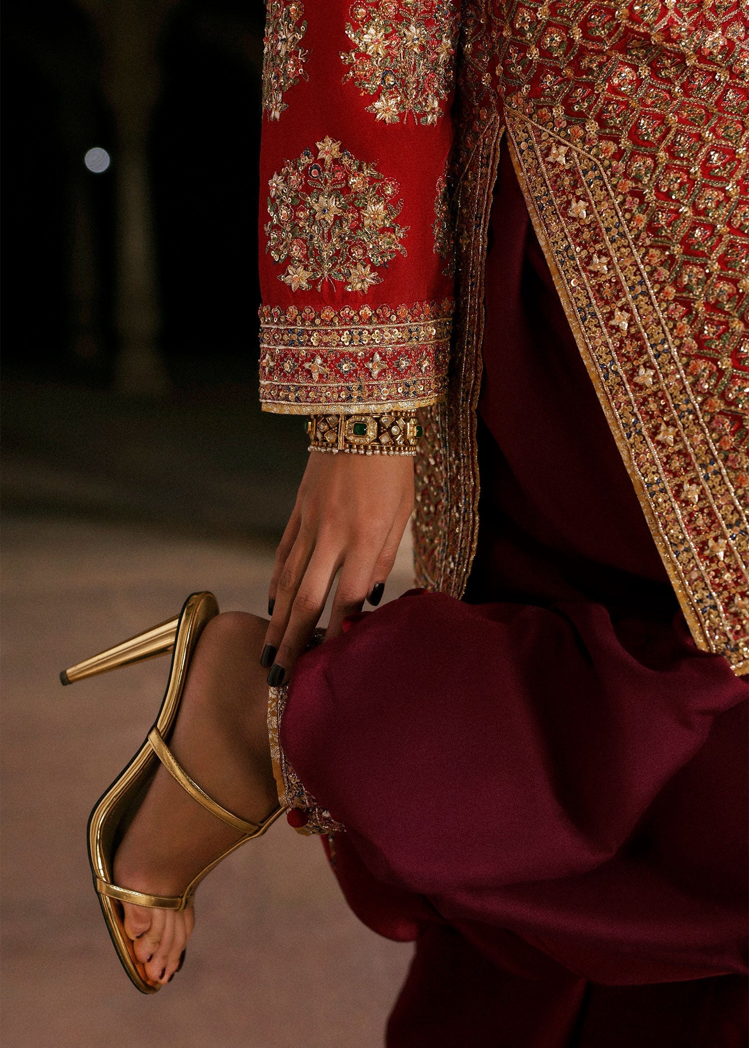 Hussain Rehar | Luxury Pret AW 25 | Crimselle - Formal Dress - available at Maria Faisal in UK and USA.