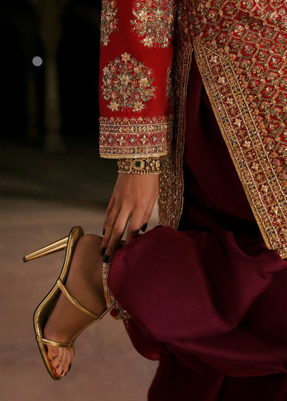 Hussain Rehar | Luxury Pret AW 25 | Crimselle - Formal Dress - available at Maria Faisal in UK and USA.