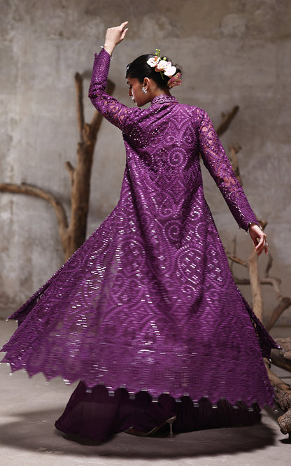 Threads and Motifs | Formal Dresses 25 | Organza Embroidered Jacket With Crushed Trouser - Ladies Clothes - Maria Faisal