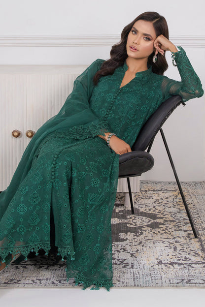 Baroque | Formals Collection | EMBROIDERED SCHIFFLI CHIFFON UF-339 - Formal Dress - available at Maria Faisal in UK and USA.