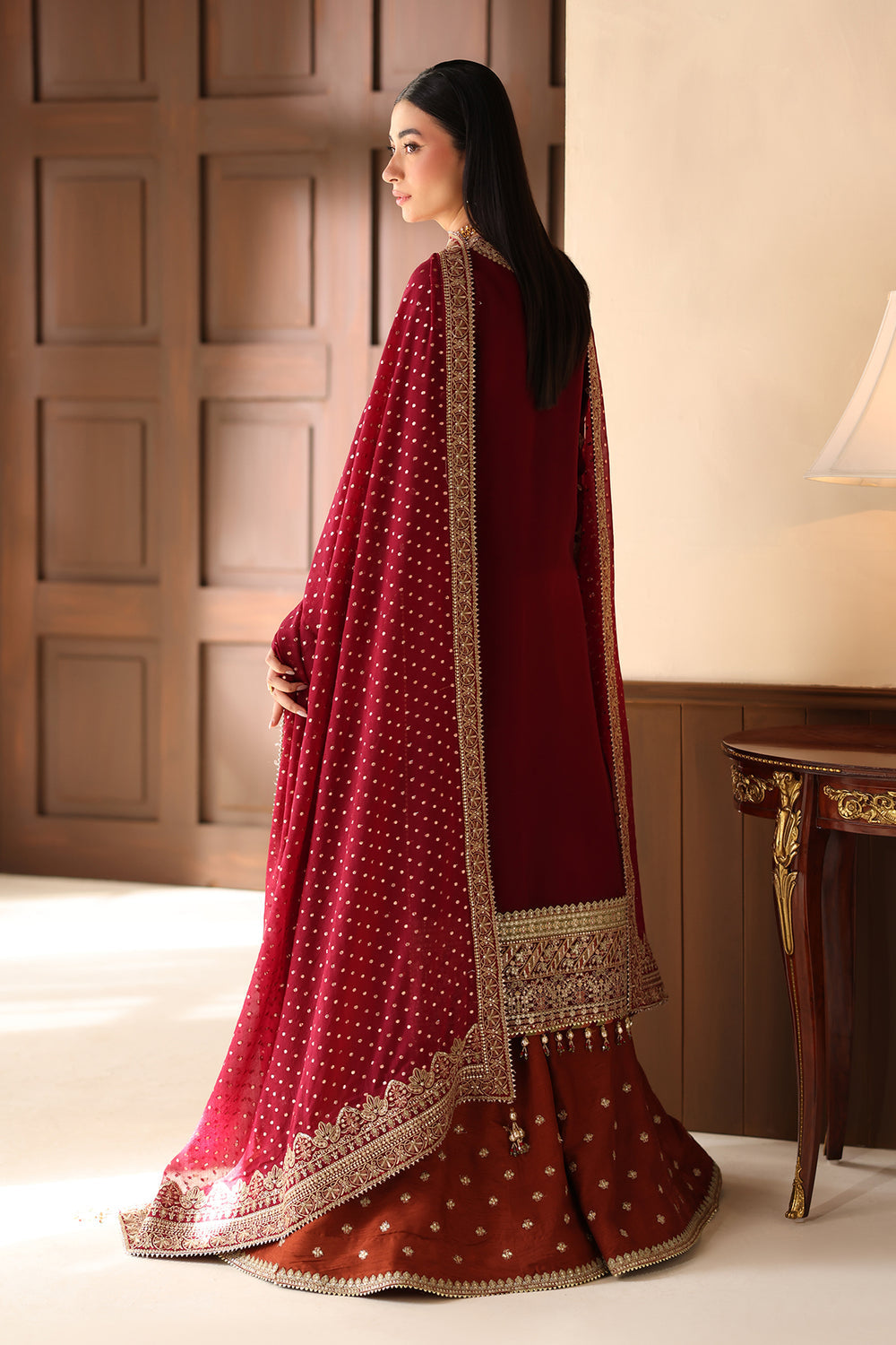 Baroque | Formals Collection | EMBROIDERED CHIFFON UF-4486 - Formal Dress - available at Maria Faisal in UK and USA.