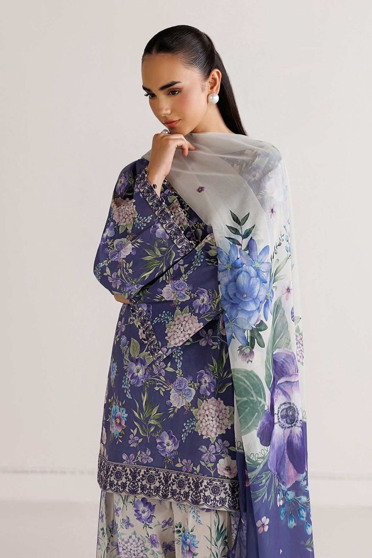 Baroque | Luxury Summer Pret |  UF-4496 - Luxury Dress - available at Maria Faisal in UK and USA.