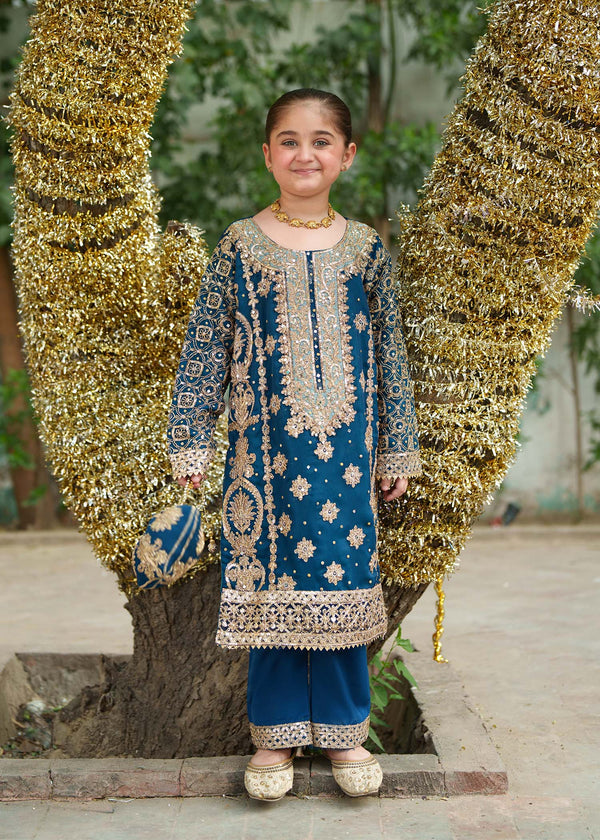 3 Piece Embroidered Chiffon Suit - Kids Clothing - available at Maria Faisal in UK and USA.