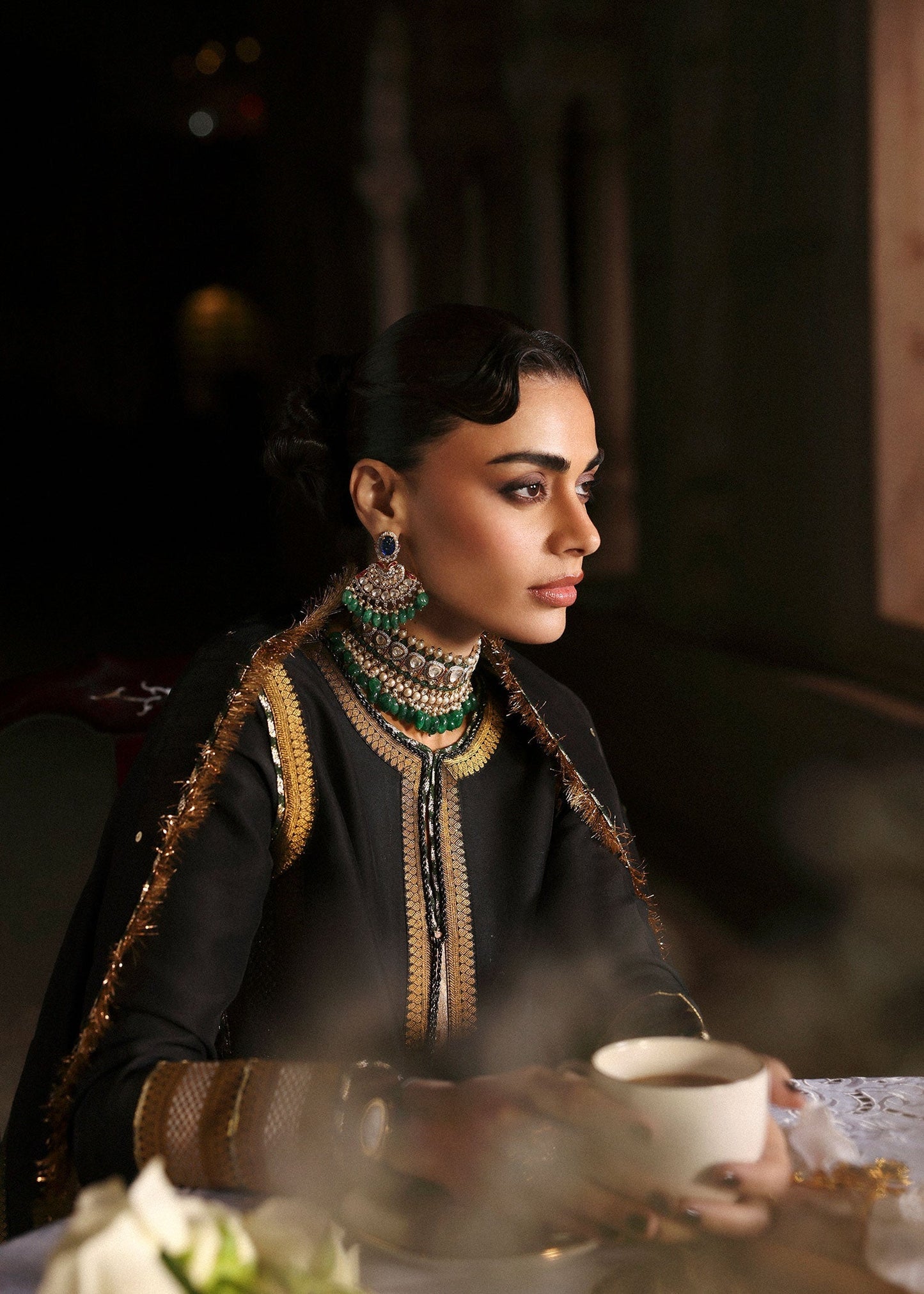Hussain Rehar | Luxury Pret AW 25 | Noctira - Formal Dress - available at Maria Faisal in UK and USA.