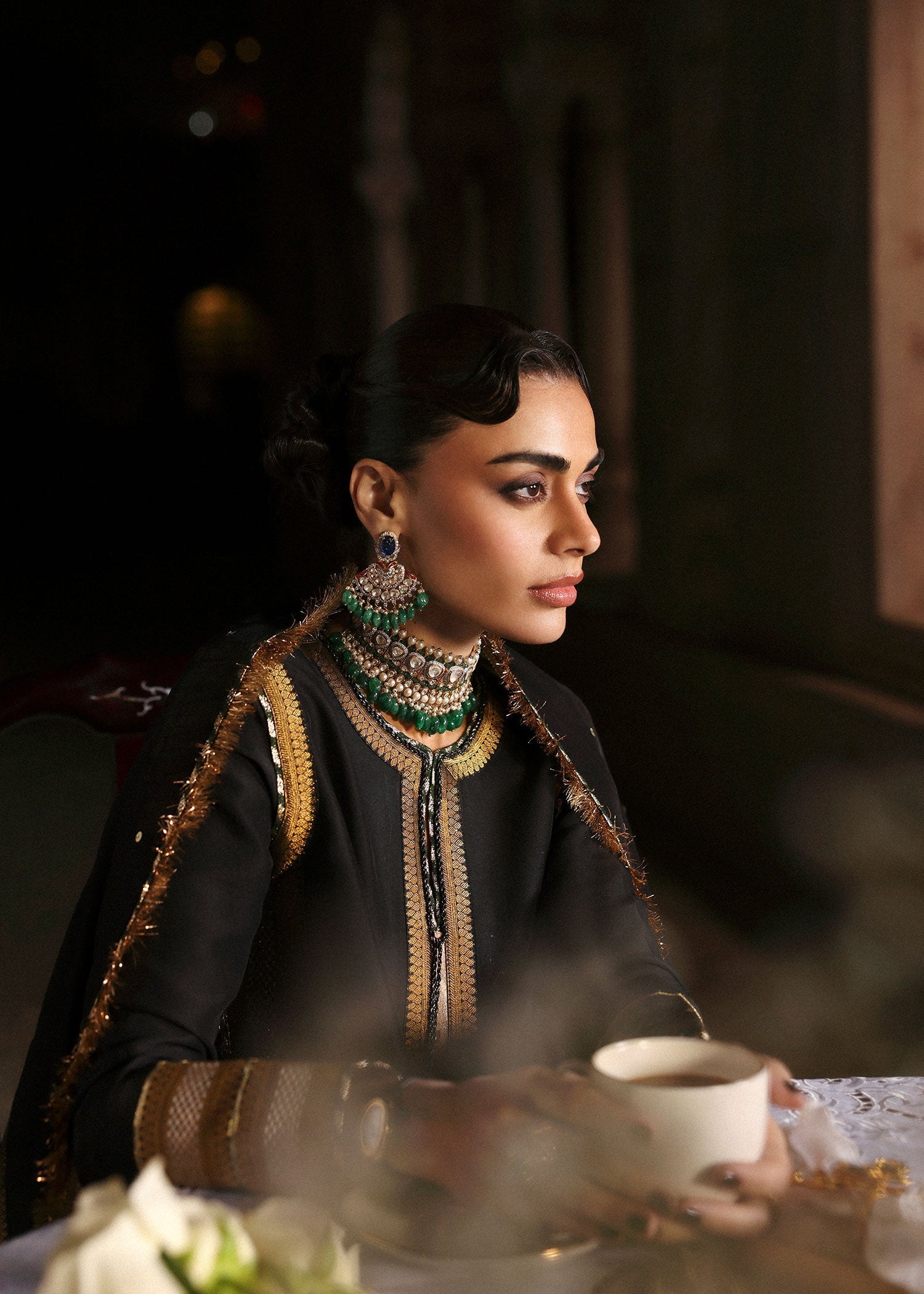 Hussain Rehar | Luxury Pret AW 25 | Noctira - Formal Dress - available at Maria Faisal in UK and USA.