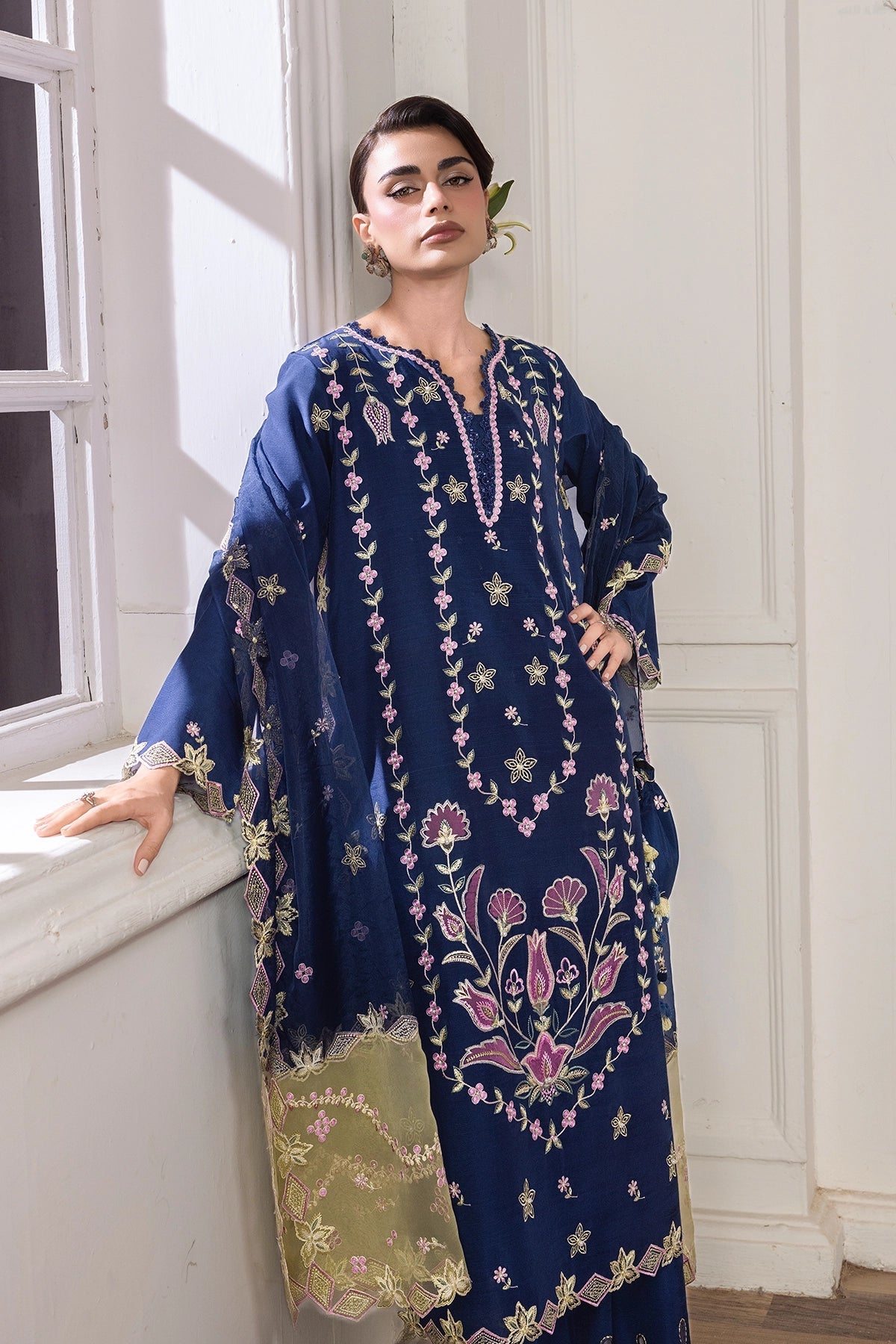 Rangrasiya | Lumeire Silk |Azul - Luxury Dress - available at Maria Faisal in UK and USA.