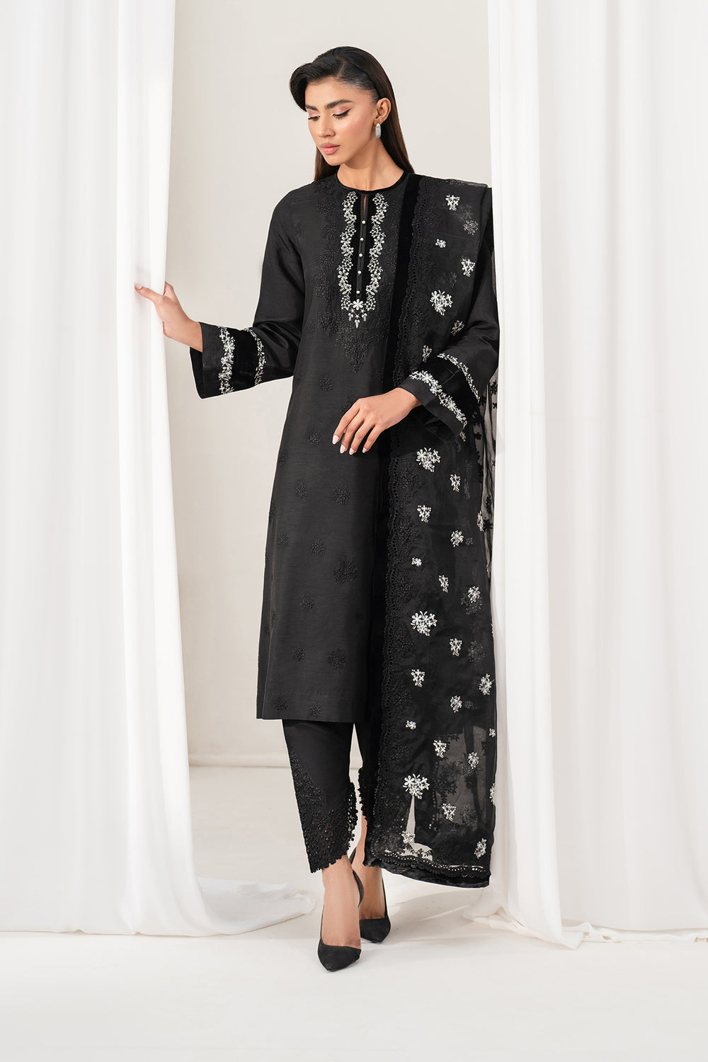 Baroque | Formals Collection | EMBROIDERED RAW SILK UF-4137 - Formal Dress - available at Maria Faisal in UK and USA.