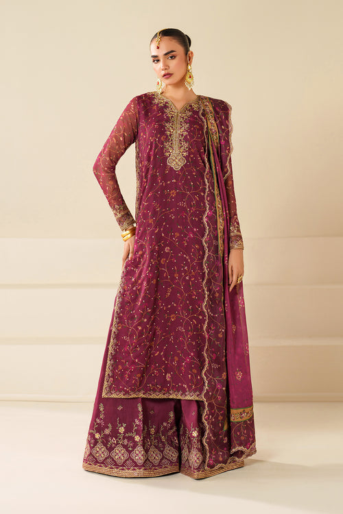Baroque | Formals Collection | EMBROIDERED CHIFFON UF-4277 - Formal Dress - available at Maria Faisal in UK and USA.