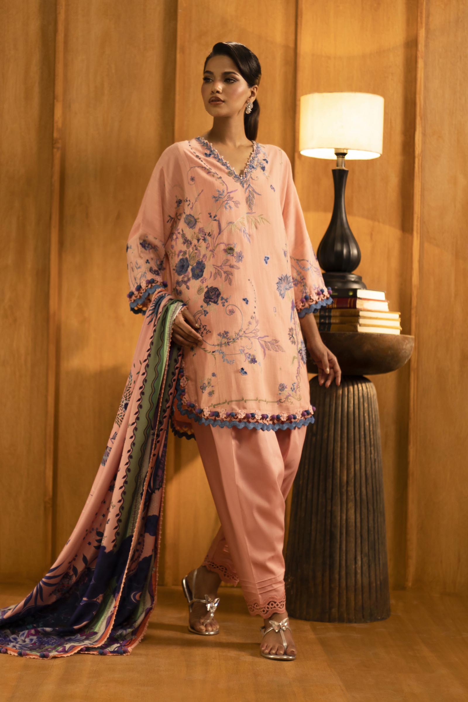 Sana Safinaz | Muzlin Winter 25 | M253-006B - Casual Dress - available at Maria Faisal in UK and USA.