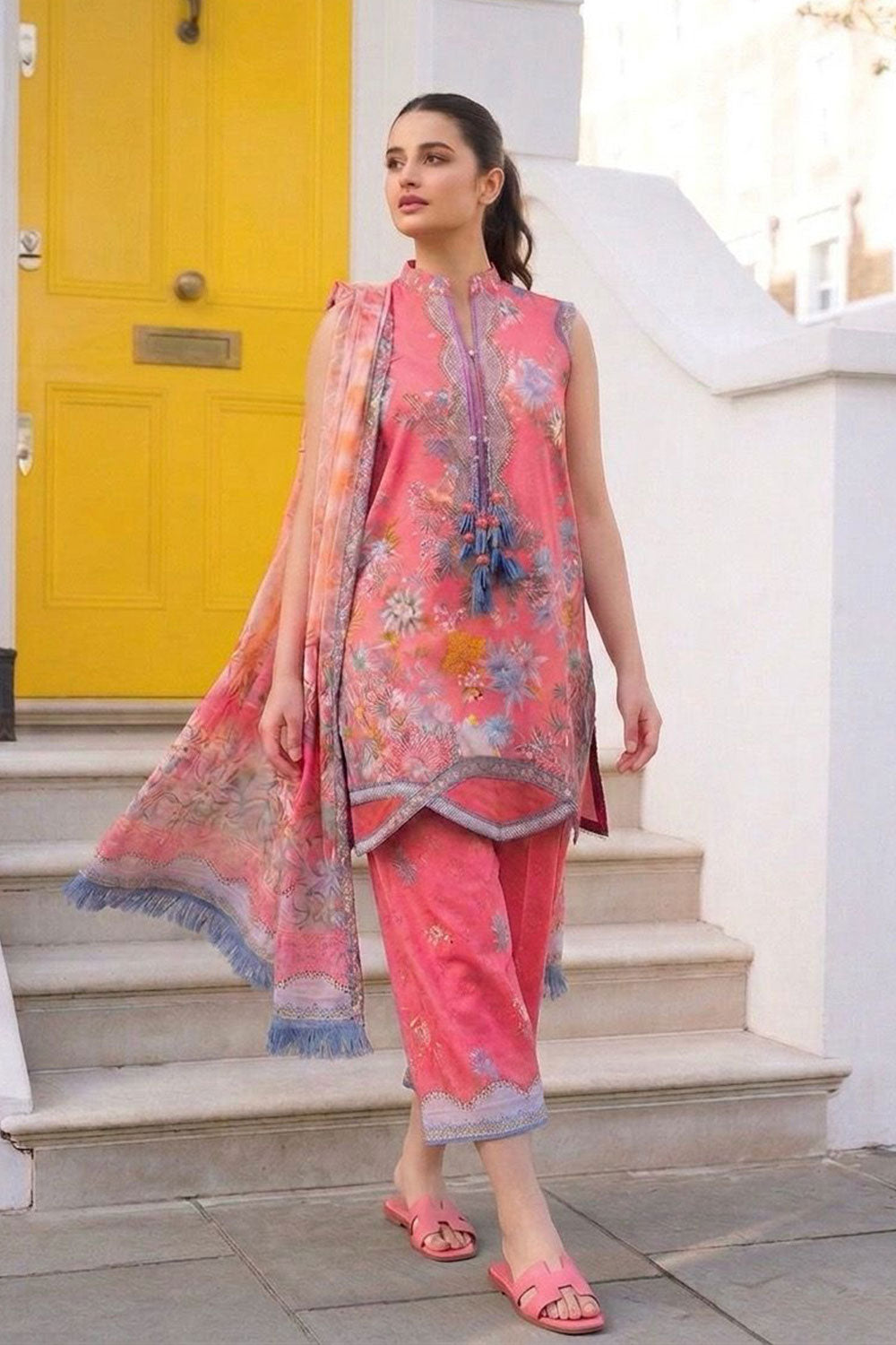 Sobia Nazir | Prints 26 | 6B - Luxury Dress - available at Maria Faisal in UK and USA.
