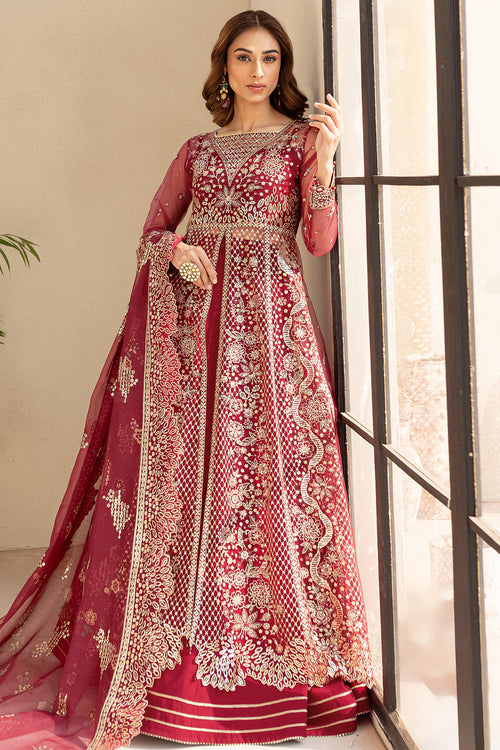 Farasha | Lu Zella Premium Formals 25 | Carmine Allure - Ladies Clothes - Maria Faisal