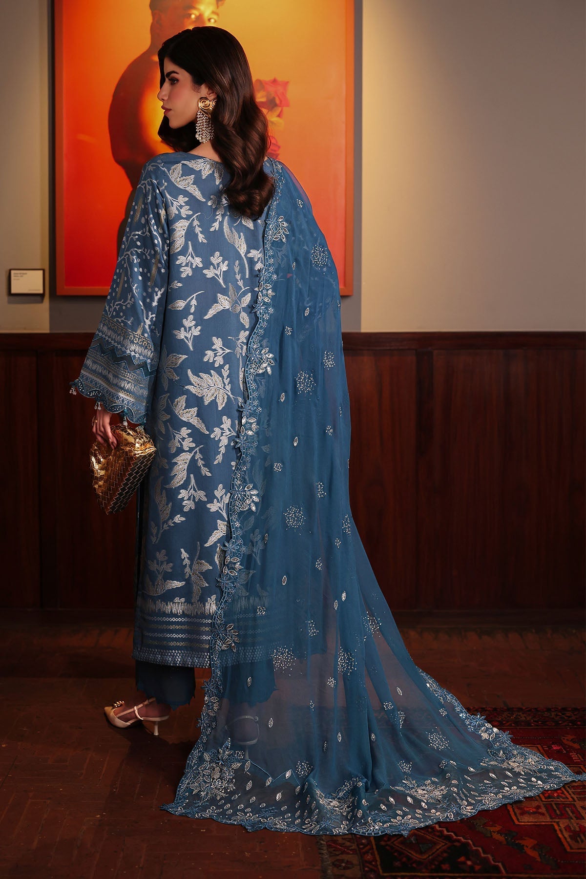 Nureh | Exclusive Jacquard | NE-223 - Luxury Dress - available at Maria Faisal in UK and USA.
