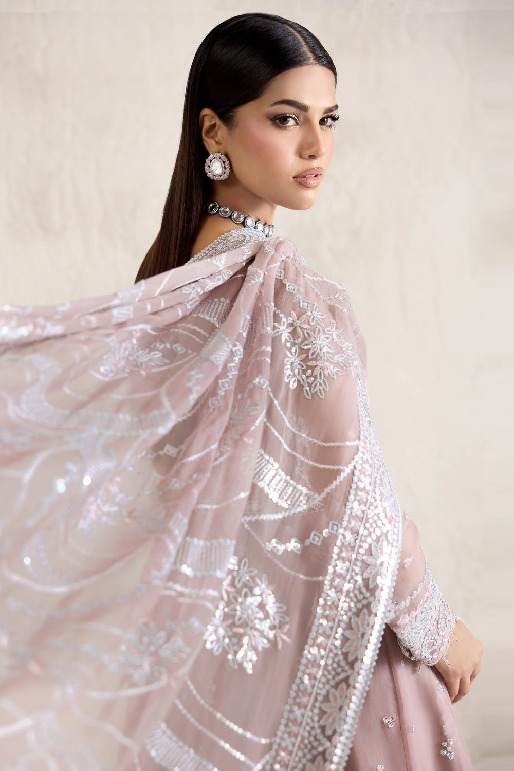 Farasha | Formals 26 | Mauve Pearl - Formal Dress - available at Maria Faisal in UK and USA.