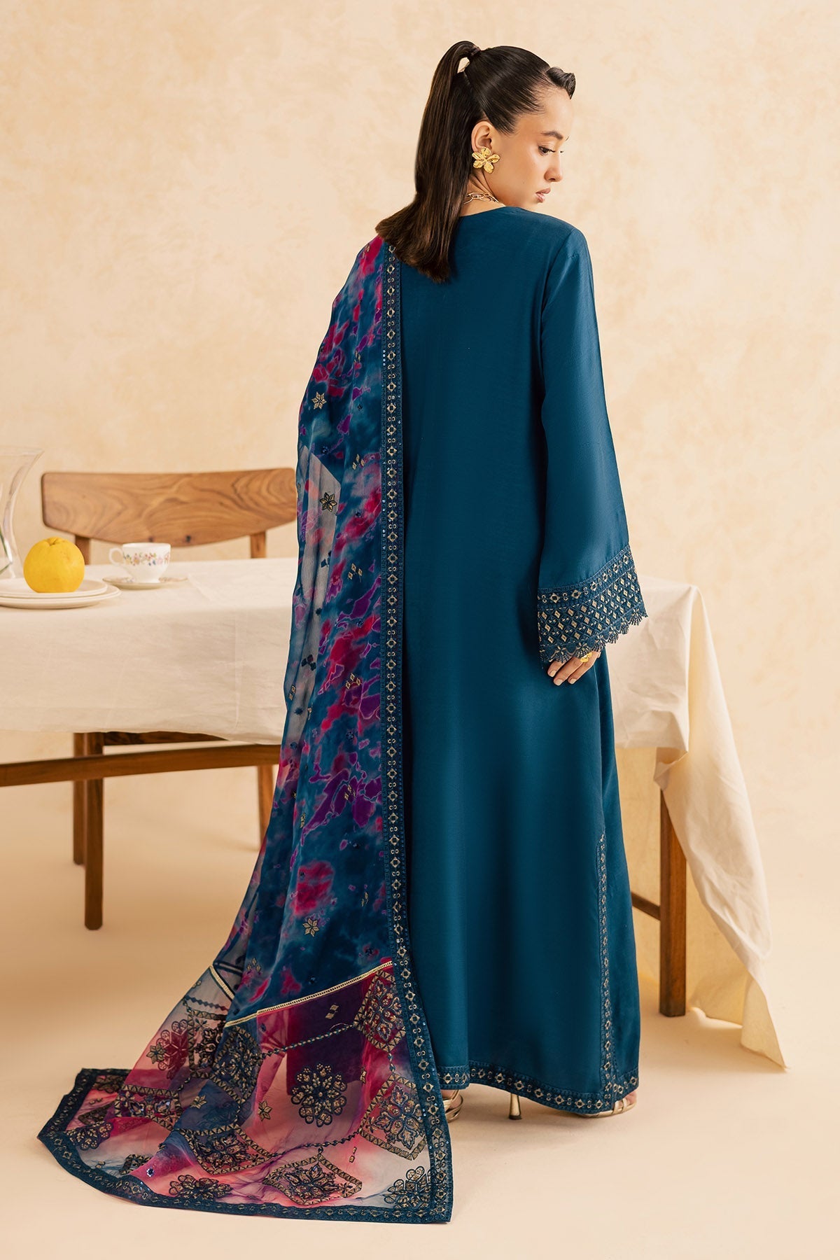 Nureh | Shades of Summer | NP-695 - Luxury Dress - available at Maria Faisal in UK and USA.