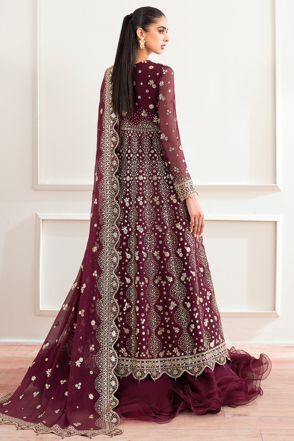 Farasha | Essence Formals 25 | Maroon Empress - Ladies Clothes - Maria Faisal