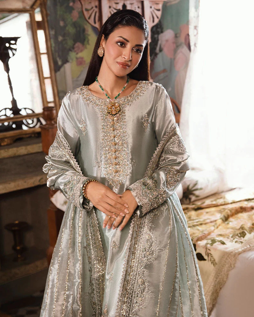 Mushq | Sunehri Lama Silk | Heer - Formal Dress - available at Maria Faisal in UK and USA.