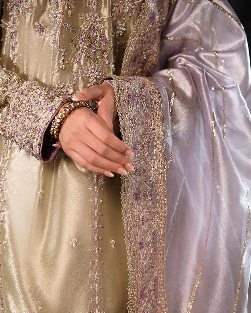 Mushq | Sunehri Lama Silk | Zyva - Formal Dress - available at Maria Faisal in UK and USA.