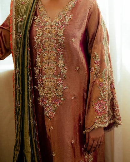 Mushq | Sunehri Lama Silk | Seema - Formal Dress - available at Maria Faisal in UK and USA.