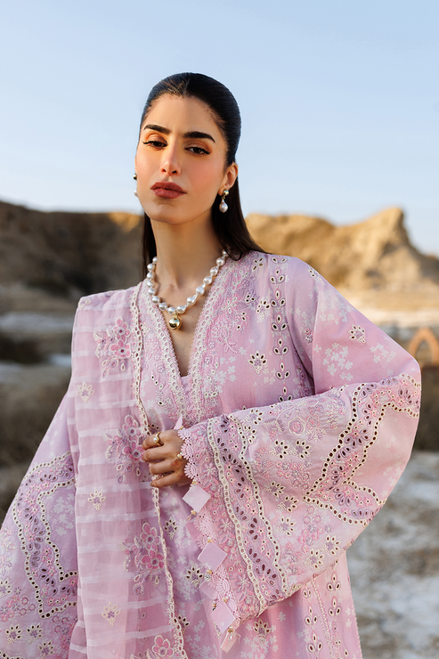 Emaan adeel | Sunlit Groove Luxury Lawn 26 | SUMMER SORBET - Luxury Dress - available at Maria Faisal in UK and USA.