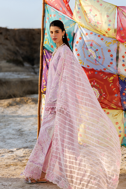 Emaan adeel | Sunlit Groove Luxury Lawn 26 | SUMMER SORBET - Luxury Dress - available at Maria Faisal in UK and USA.