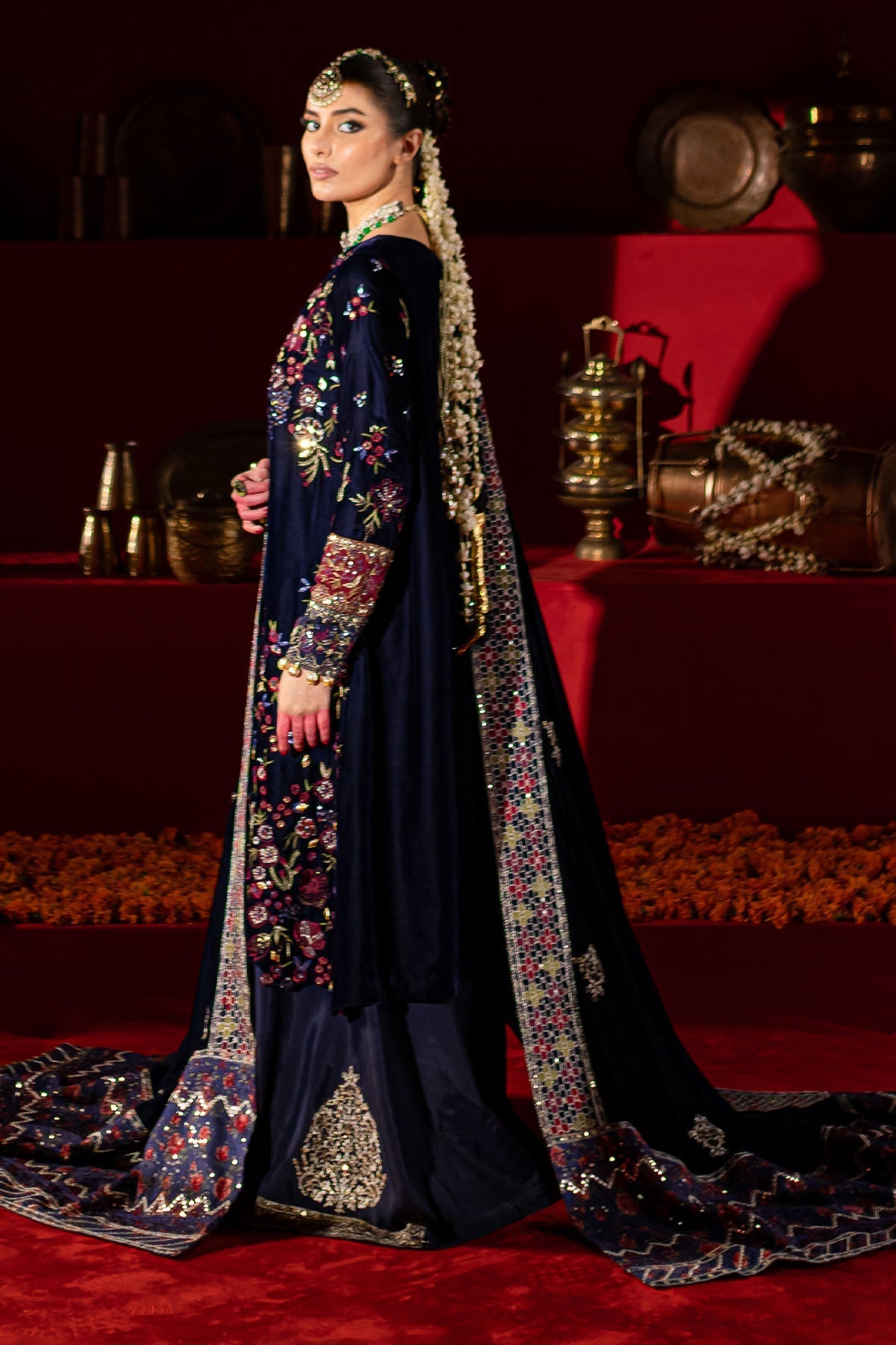 Nureh | Maya Velvet | NW-93 - Formal Dress - available at Maria Faisal in UK and USA.