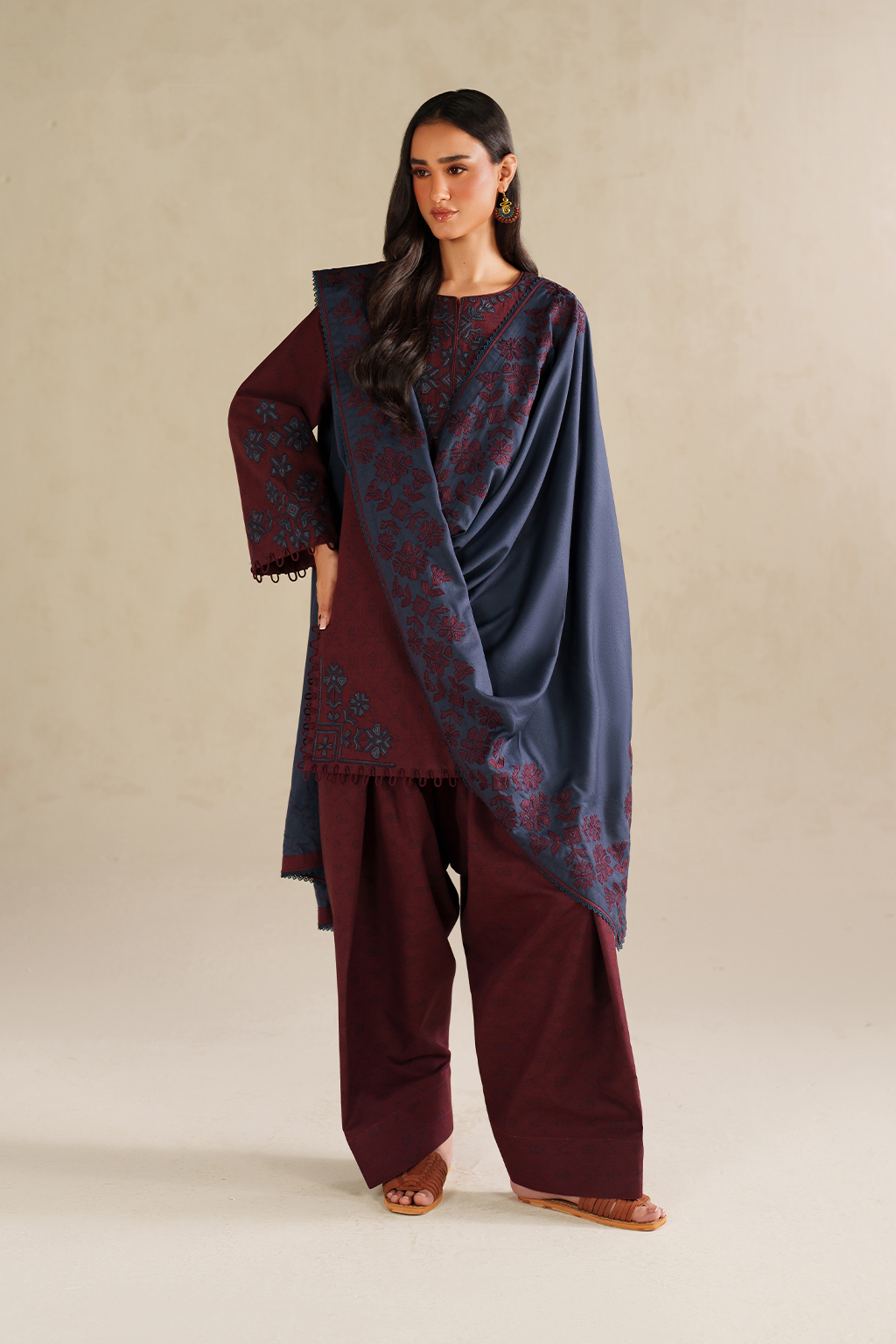 Iznik | Winter Chapter 25 | UE-592 Printed Khaddar - Casual Dress - available at Maria Faisal in UK and USA.