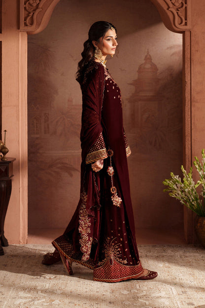 Iznik | Velvet 25 | IV-55 Embroidered Velvet - Formal Dress - available at Maria Faisal in UK and USA.