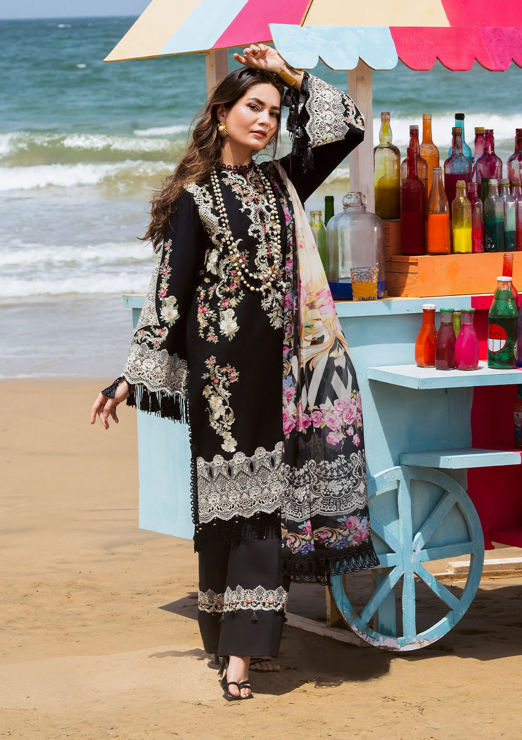 Elaf Premium | Hai Kuch Festive Lawn 24 | EHK-09 Nafees - Designer Dress with Intricate embroidery and embellishments. Shop elegent wedding dress at Maria Faisal.