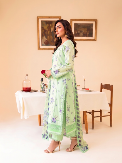 Faiza Faisal | FNF Printed Lawn | LEAF LUSH - Casual Dress - available at Maria Faisal in UK and USA.