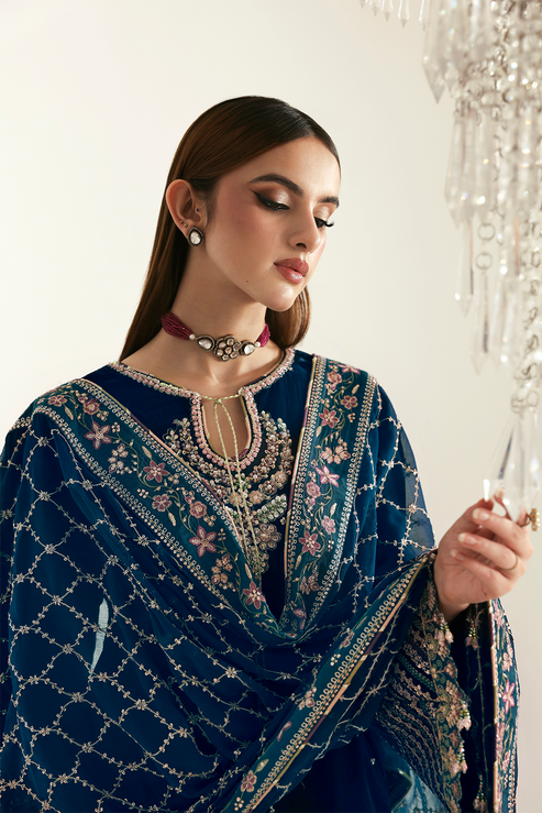 Emaan Adeel | Zarposh Velvet 25 | JAHANARA - Formal Wear - available at Maria Faisal in UK and USA