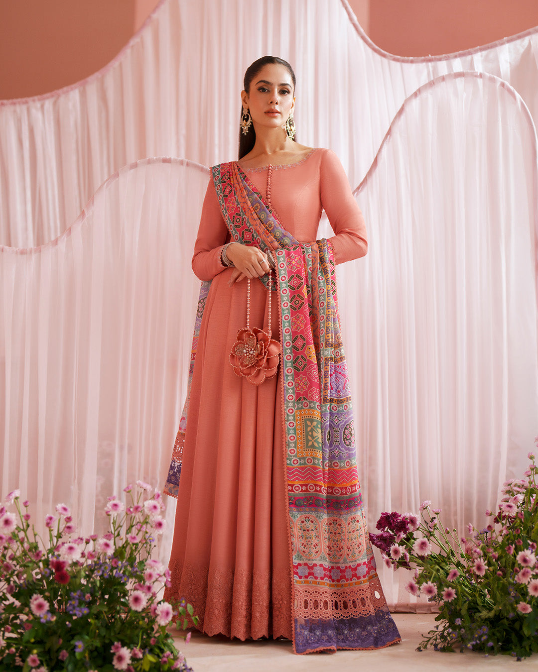 Faiza Saqlain | Roim Silk Edit | Muzn - Luxury Dress - available at Maria Faisal in UK and USA.